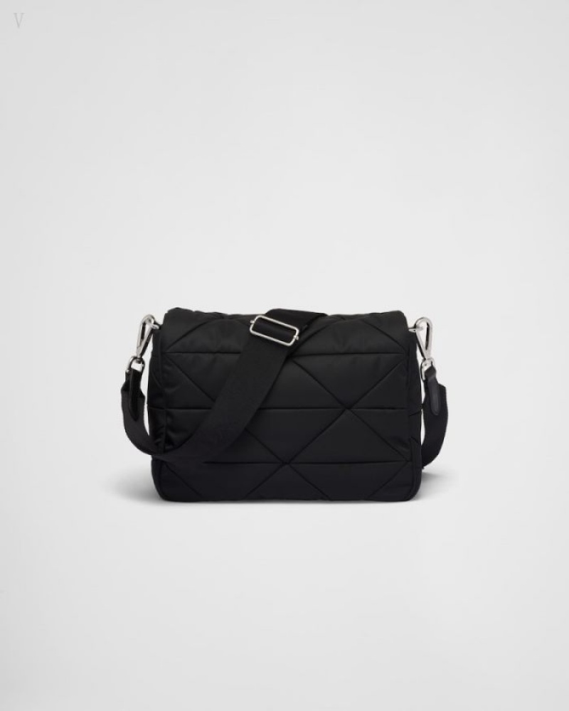 Prada Acolchado Re-nylon Shoulder Bag Negros | KPVN4062