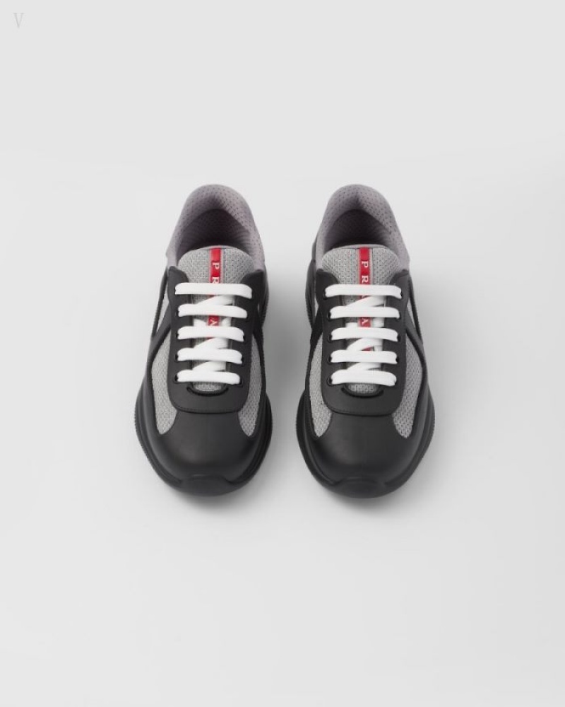 Prada America's Cup Soft Rubber And Bike Fabric Sneakers Negros | ICOY2344