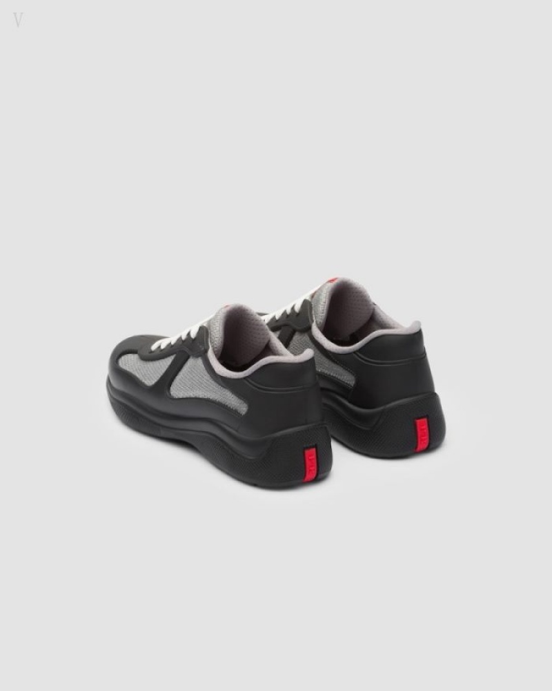 Prada America's Cup Soft Rubber And Bike Fabric Sneakers Negros | ICOY2344