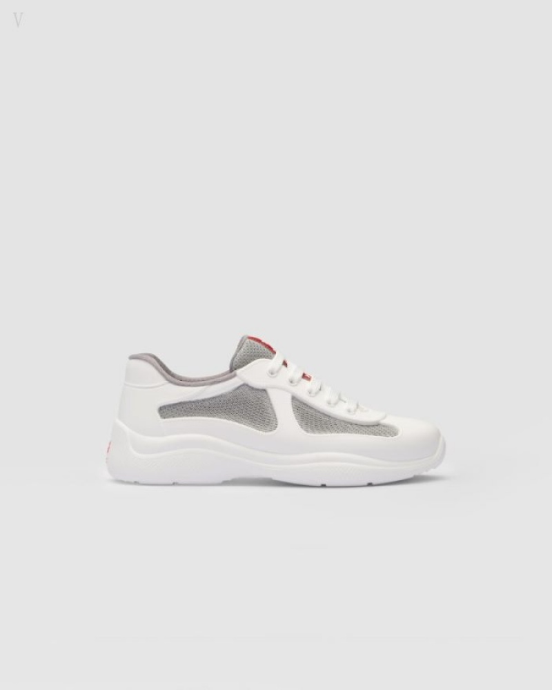 Prada America's Cup Soft Rubber And Bike Fabric Sneakers Blancos | LQNX6747