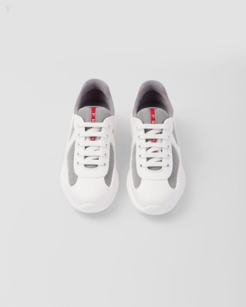 Prada America's Cup Soft Rubber And Bike Fabric Sneakers Blancos | LQNX6747