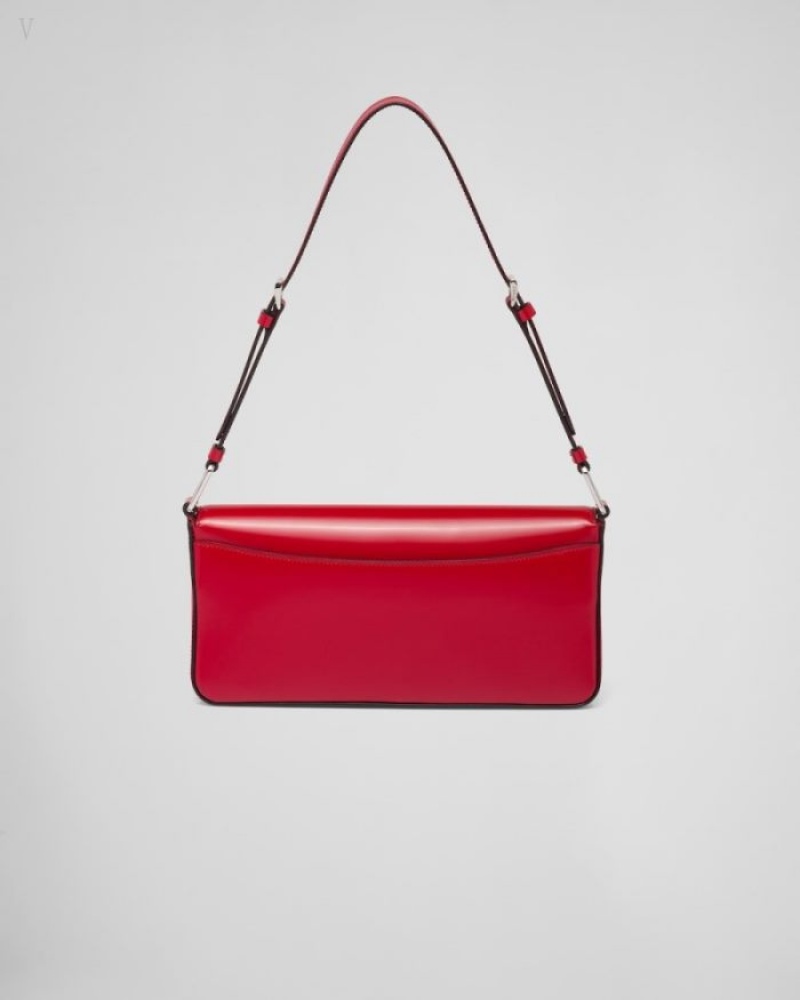 Prada Brushed Cuero Femme Bag Rojos Oscuro | RNTL1939