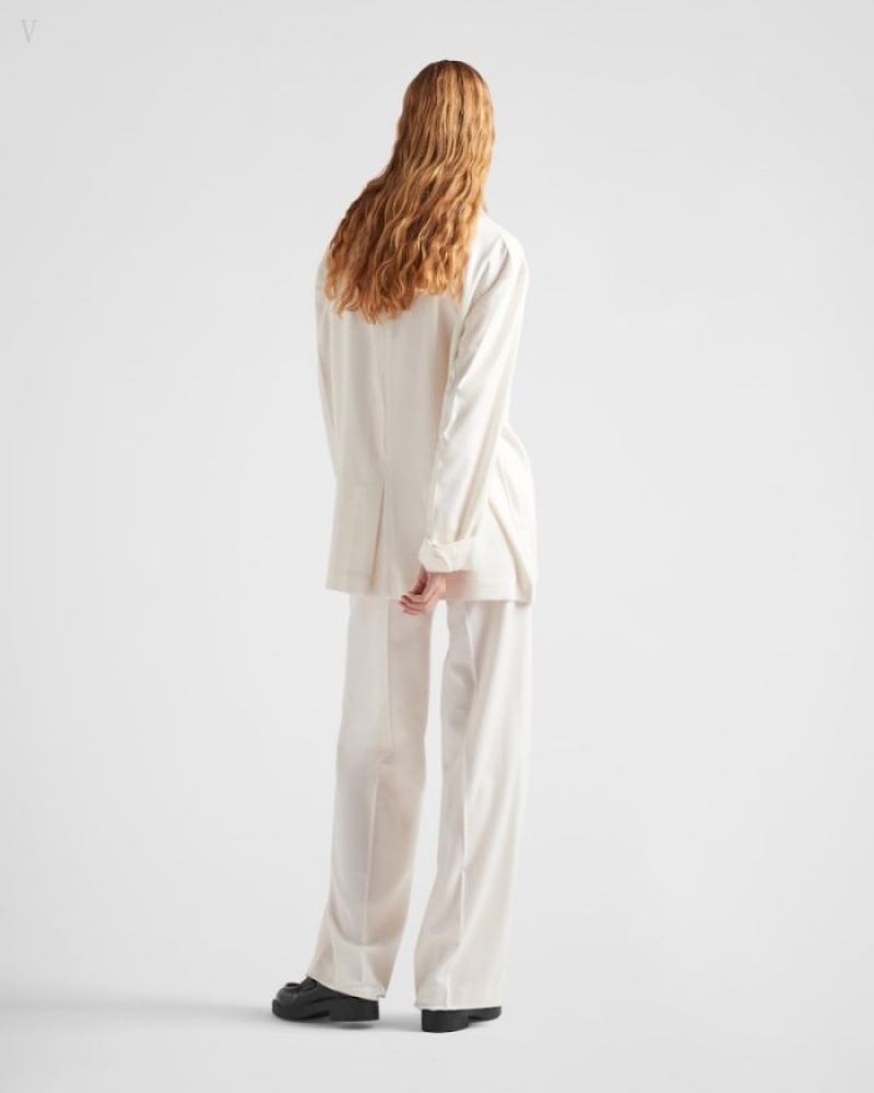 Prada Cashmere Pants Blancos | GHCJ9576