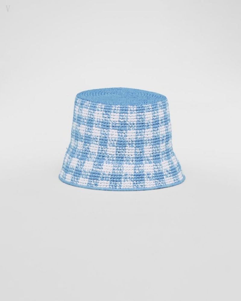Prada Crochet Bucket Hat Azules Claro | JOHP1738