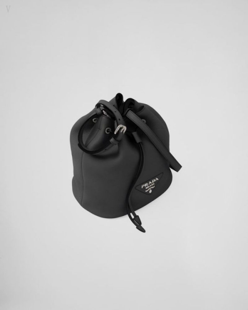 Prada Cuero Bucket Bag Negros | LCVN5235