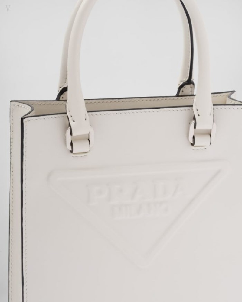 Prada Cuero Handbag Blancos | IXSS1759