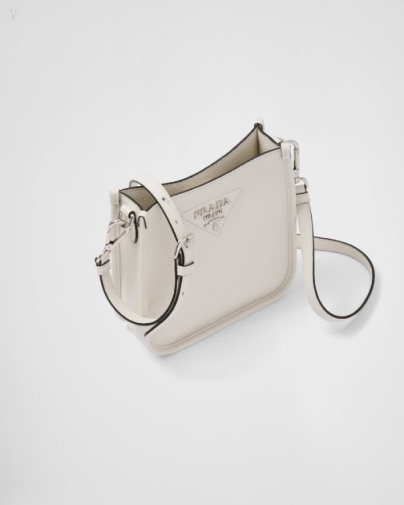 Prada Cuero Mini Shoulder Bag Blancos | OKJG7841