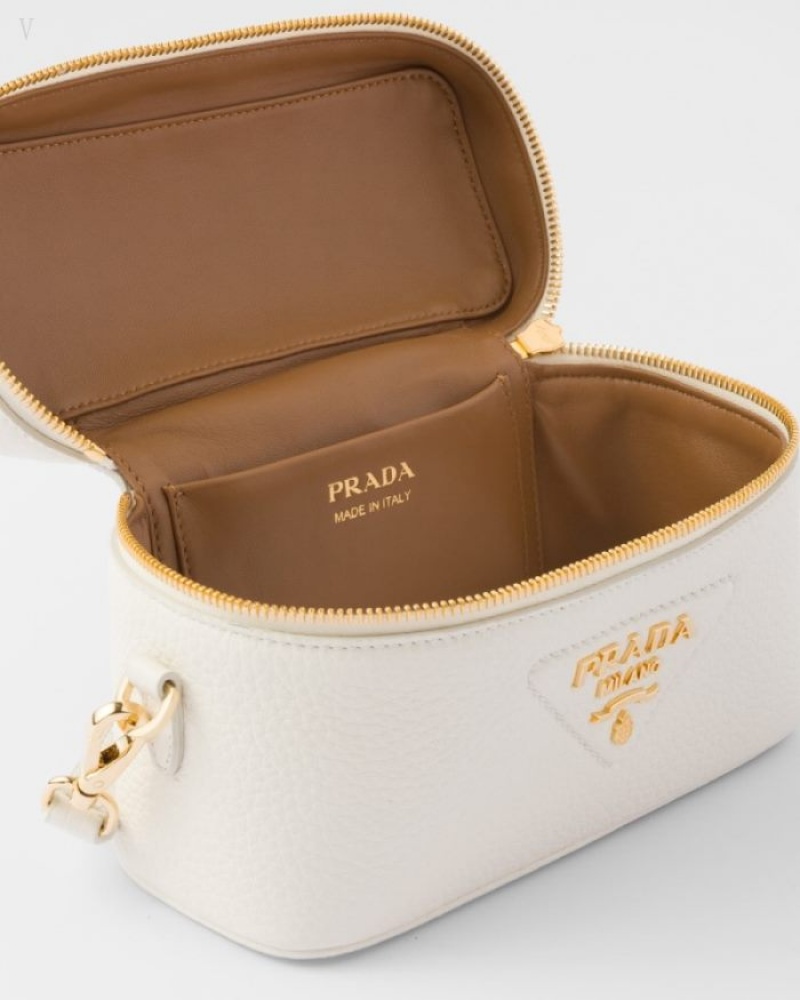 Prada Cuero Mini-bag Blancos | UEAR9320