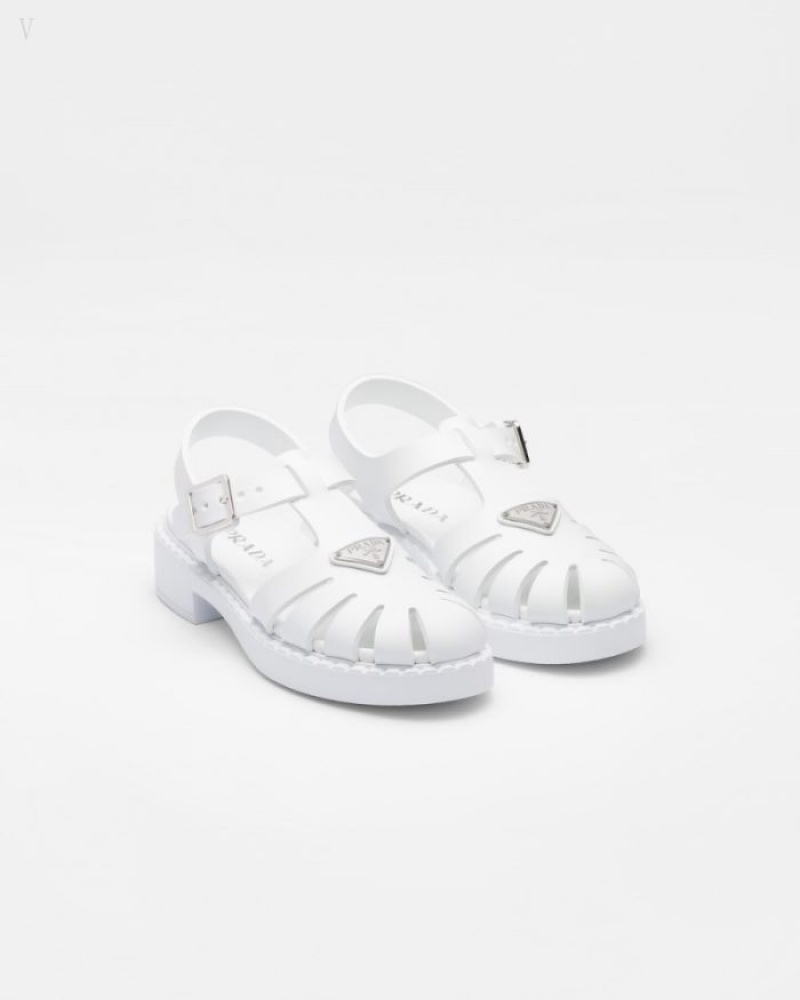 Prada Deportivo Foam Rubber Sandals Blancos | BTRO7990
