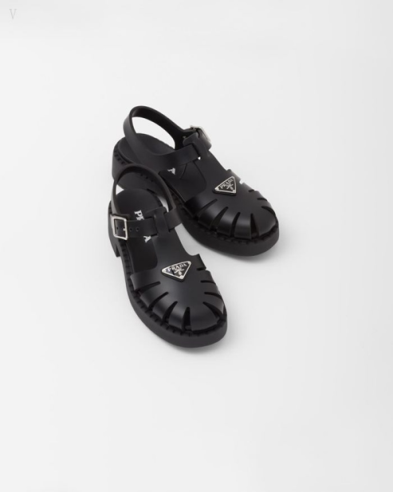 Prada Deportivo Foam Rubber Sandals Negros | ETQB6560