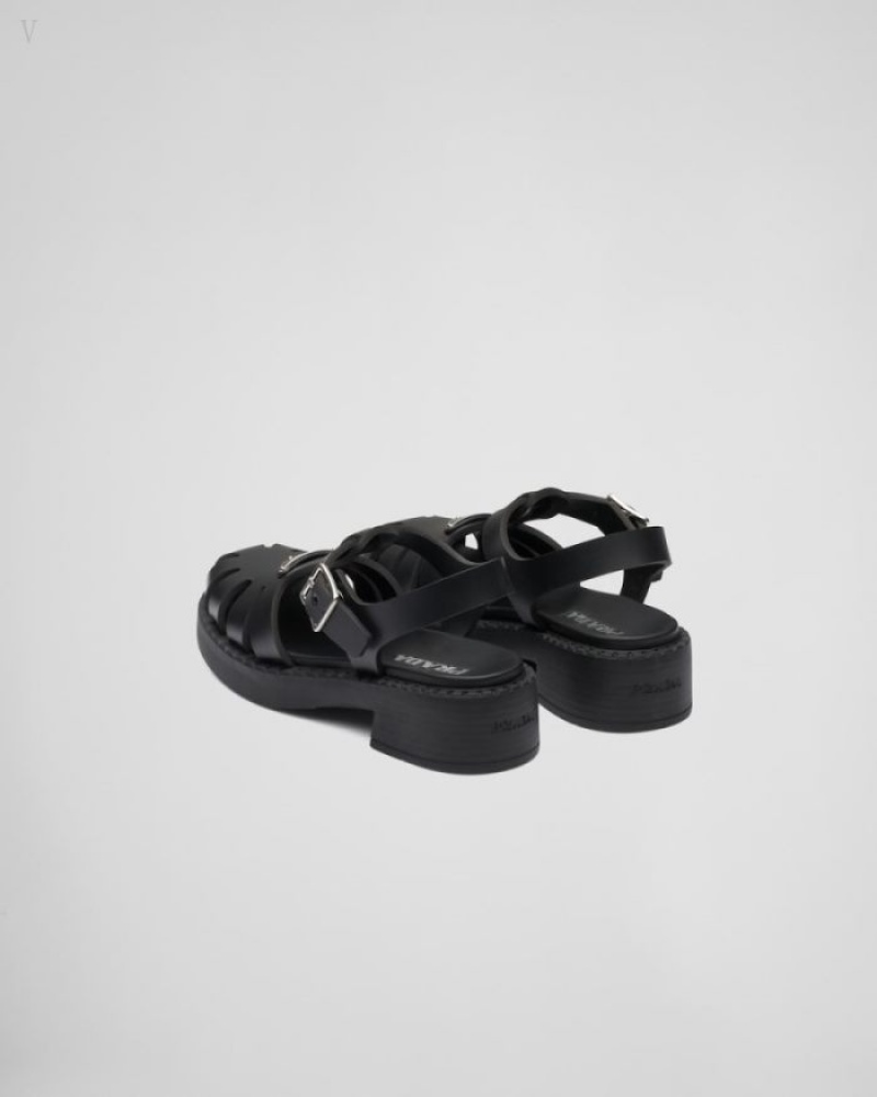 Prada Deportivo Foam Rubber Sandals Negros | ETQB6560