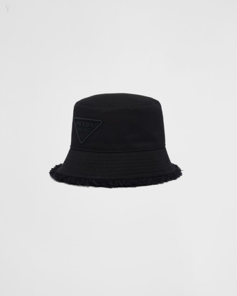 Prada Drill Bucket Hat Negros | RAUC8686