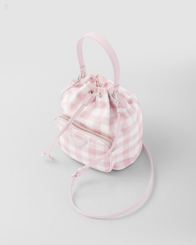 Prada Duet Printed Re-nylon Bag Rosas | REXI9479