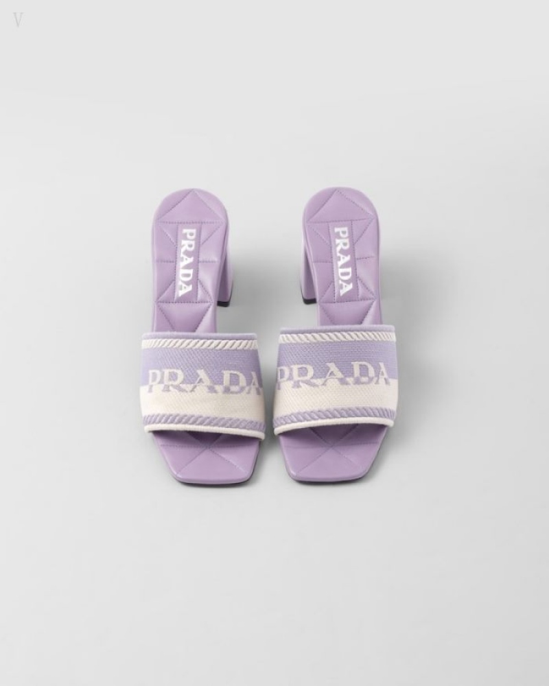 Prada Embroidered Fabric Sandals Wisteria / Talk | IIVI3080