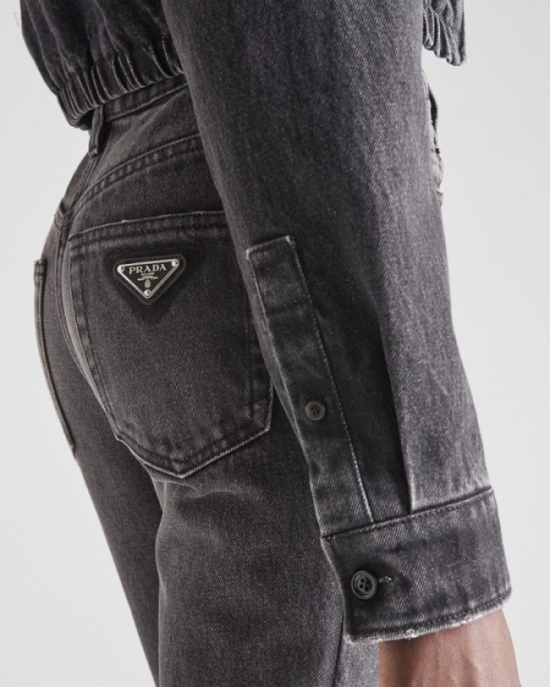 Prada Five-pocket Denim Jeans Negros | LSAW7515