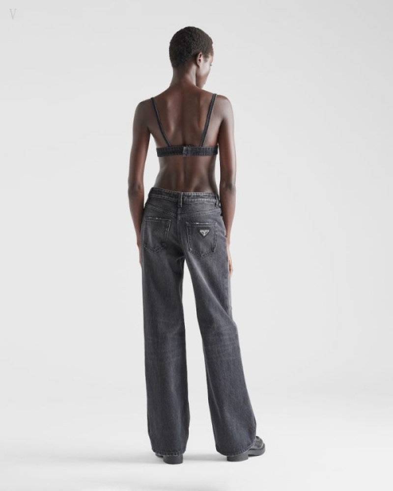 Prada Five-pocket Denim Jeans Negros | NUSG0184