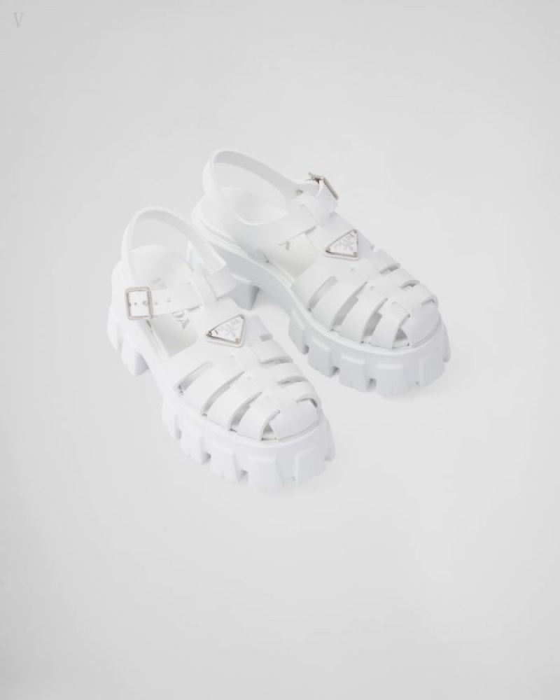 Prada Foam Rubber Sandals Blancos | VDEH1382