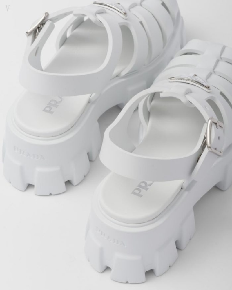 Prada Foam Rubber Sandals Blancos | VDEH1382