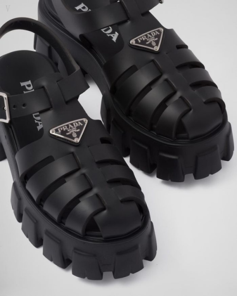 Prada Foam Rubber Sandals Negros | IYVM1570