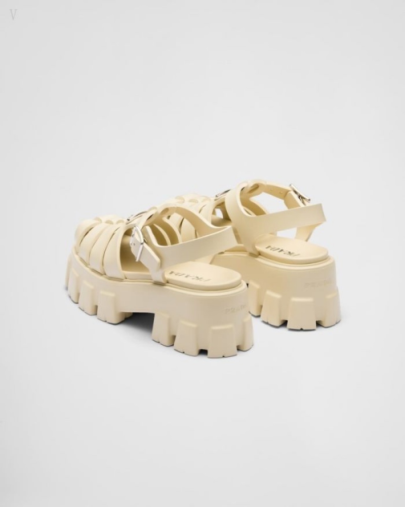 Prada Foam Rubber Sandals Quartz | WOPM1844