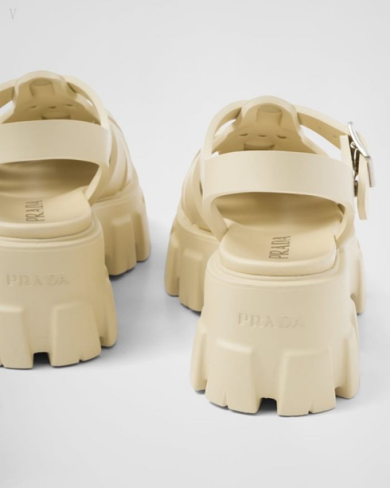 Prada Foam Rubber Sandals Quartz | WOPM1844