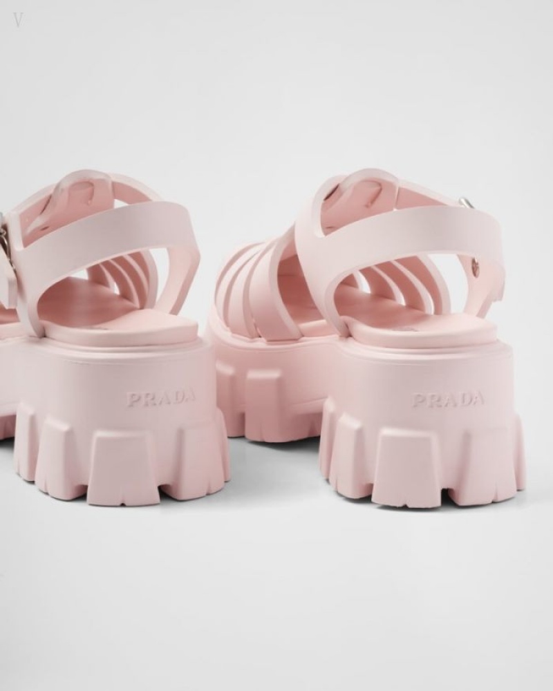 Prada Foam Rubber Sandals Rosas | DCRX8498