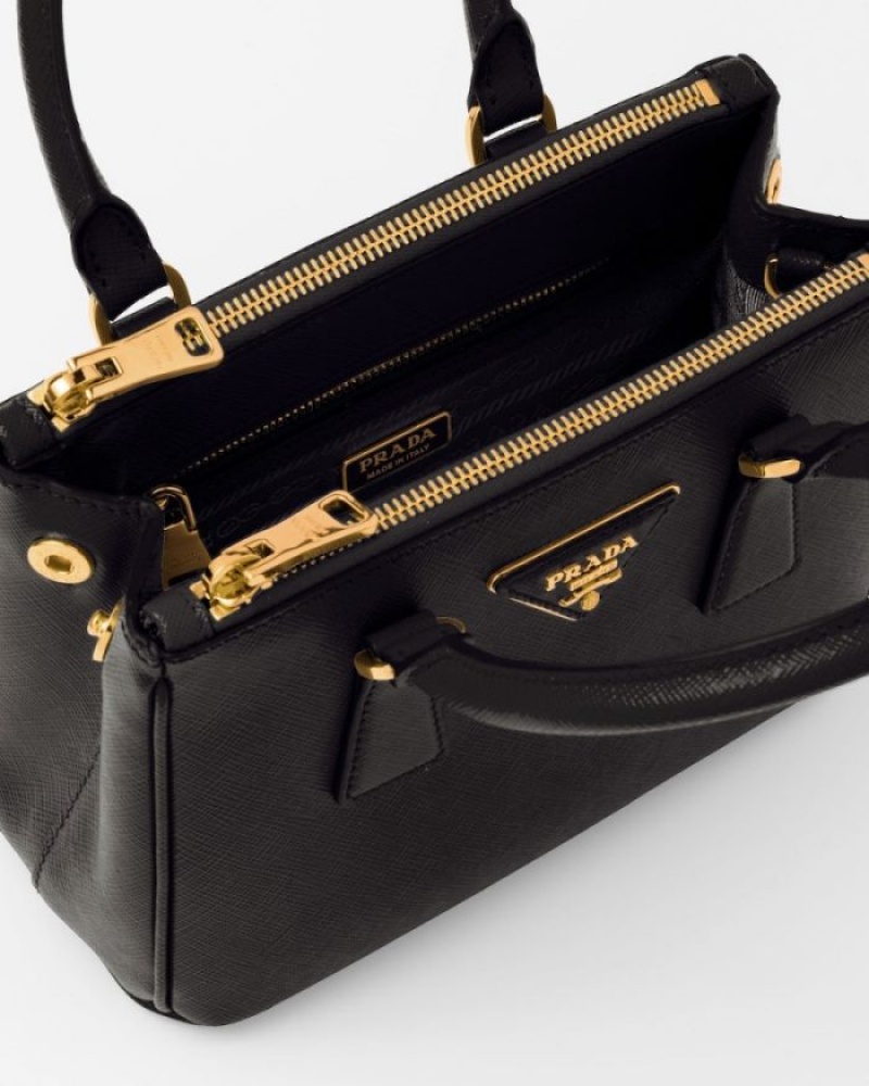 Prada Galleria Saffiano Cuero Mini-bag Negros | OQKD2622