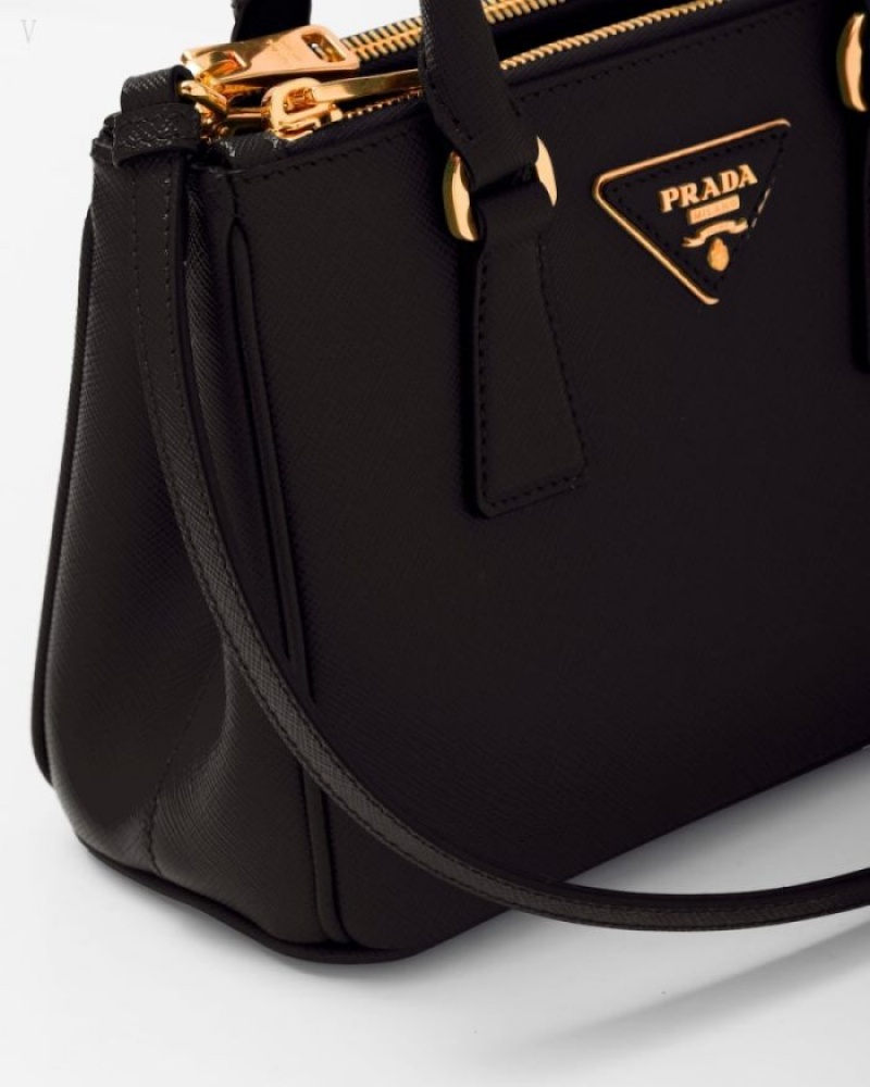 Prada Galleria Saffiano Cuero Mini-bag Negros | OQKD2622