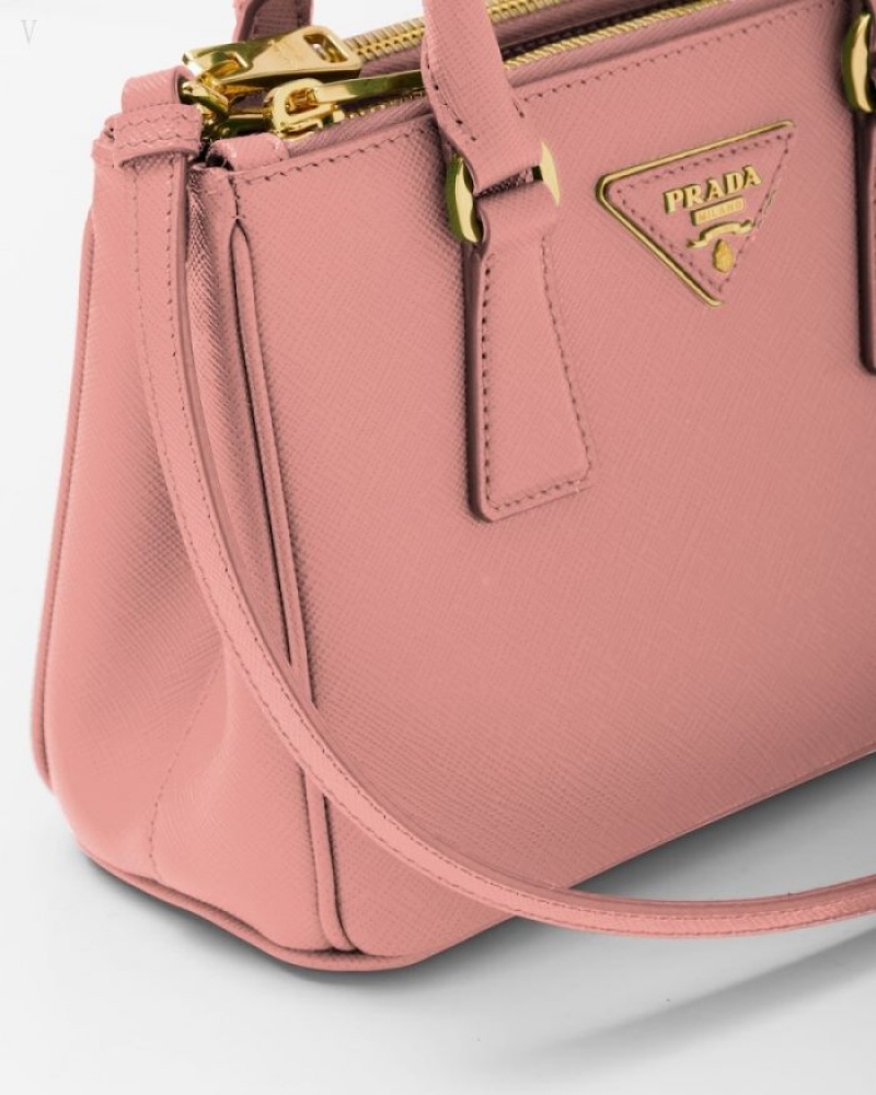 Prada Galleria Saffiano Cuero Mini-bag Rosas | PKXG7687