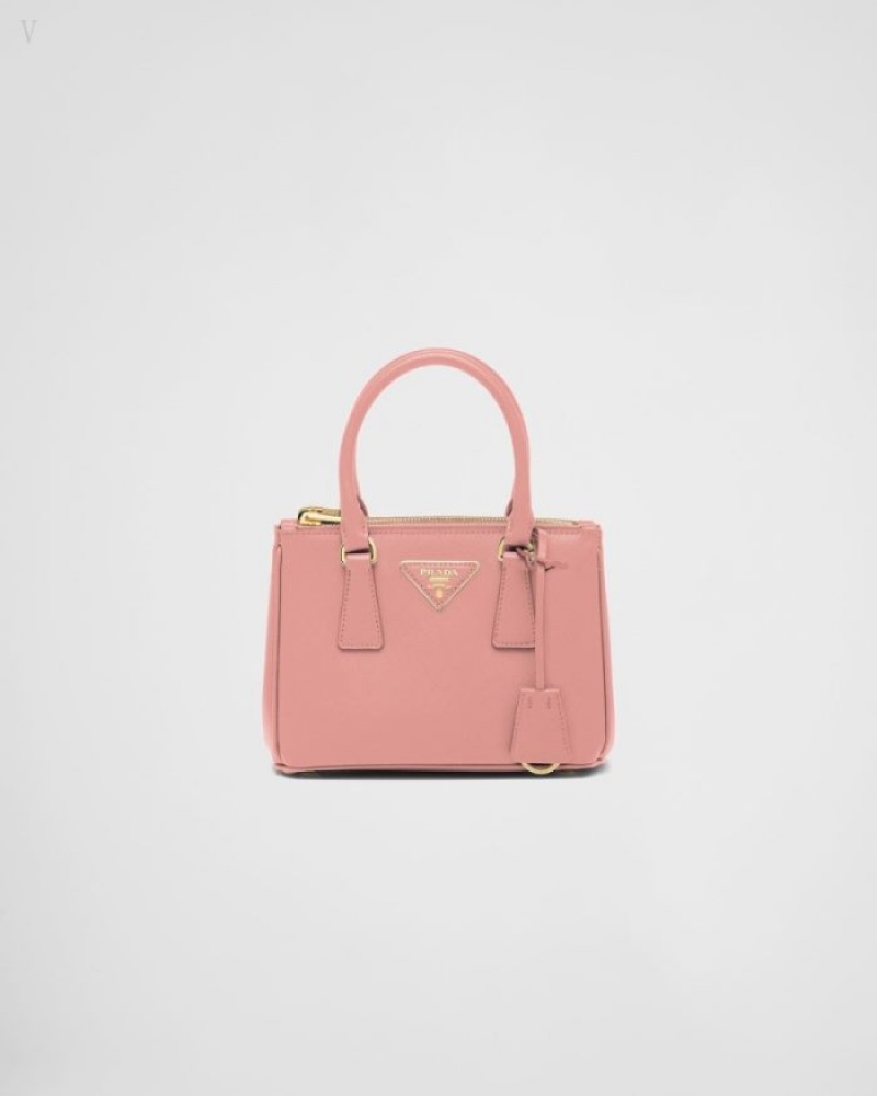 Prada Galleria Saffiano Cuero Mini-bag Rosas | PKXG7687