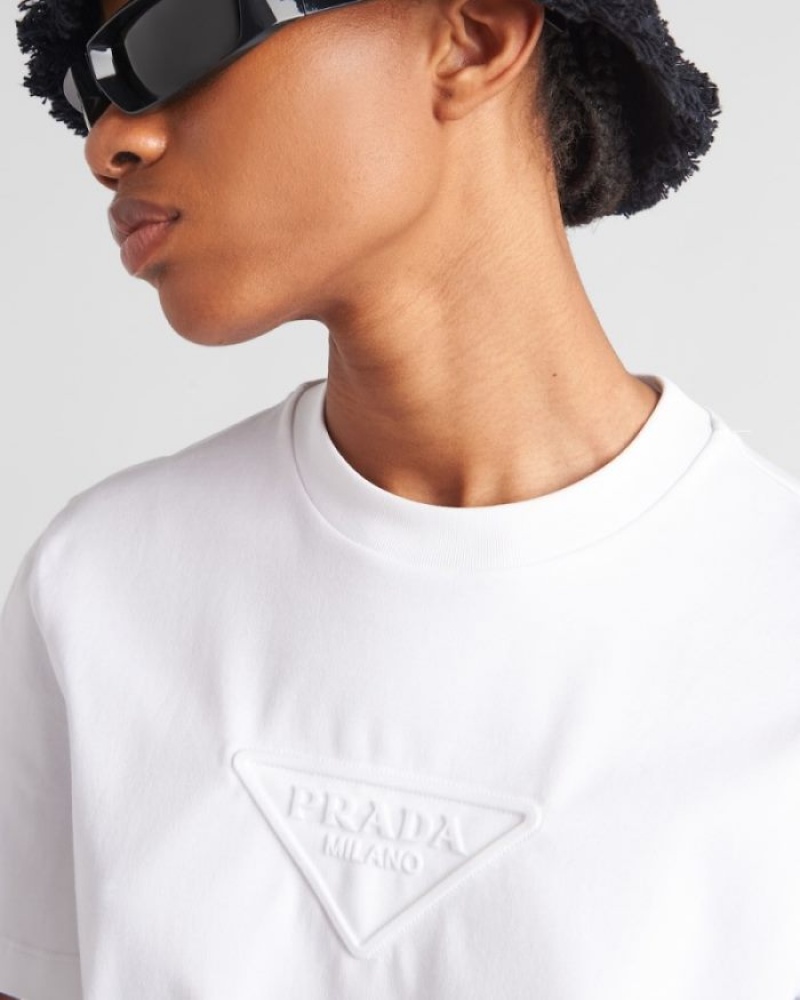 Prada Interlock T-shirt Blancos | LHVD1170