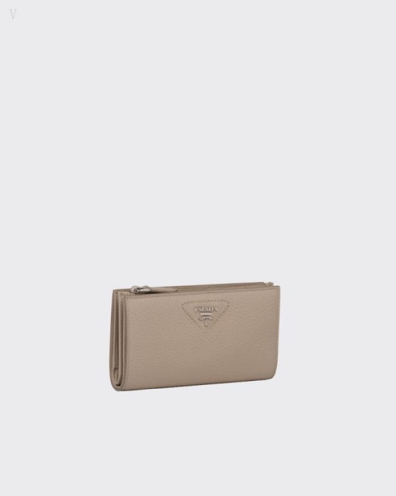 Prada Large Cuero Wallet Grises | OXMU4850