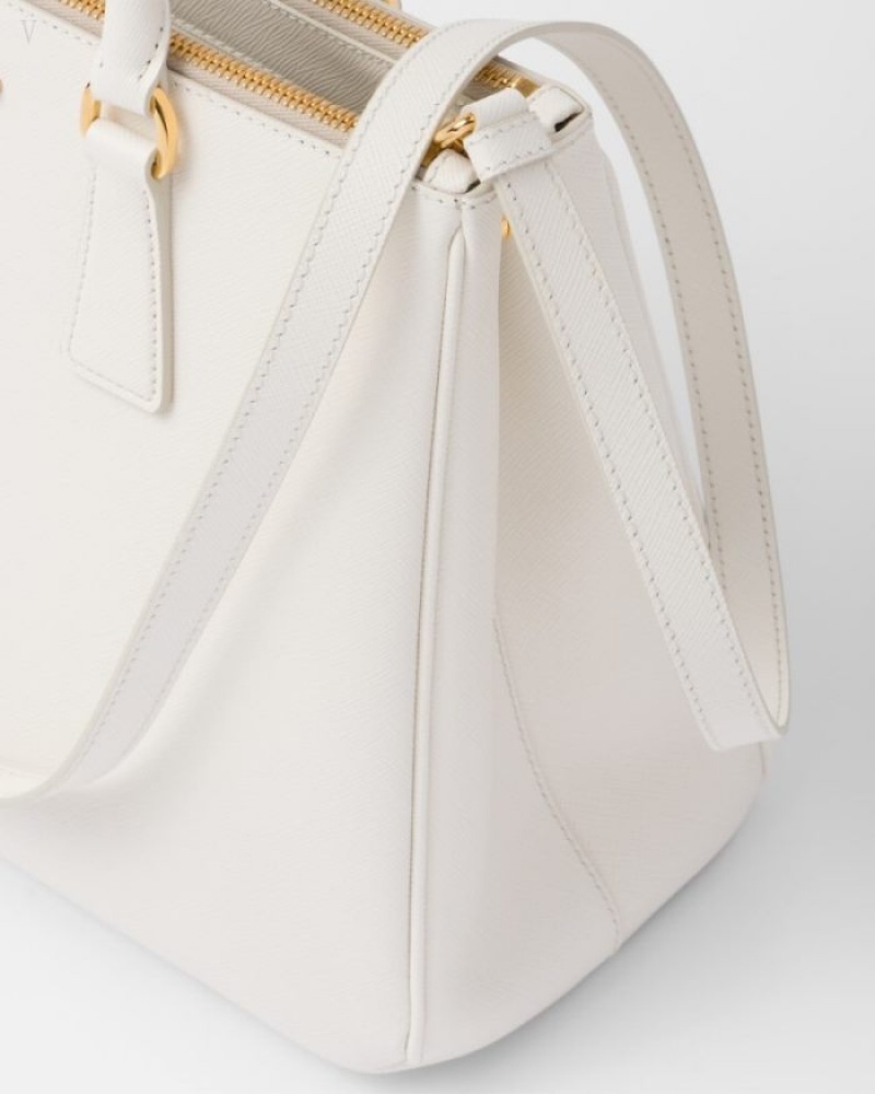 Prada Large Galleria Saffiano Cuero Bag Blancos | UZBJ2833
