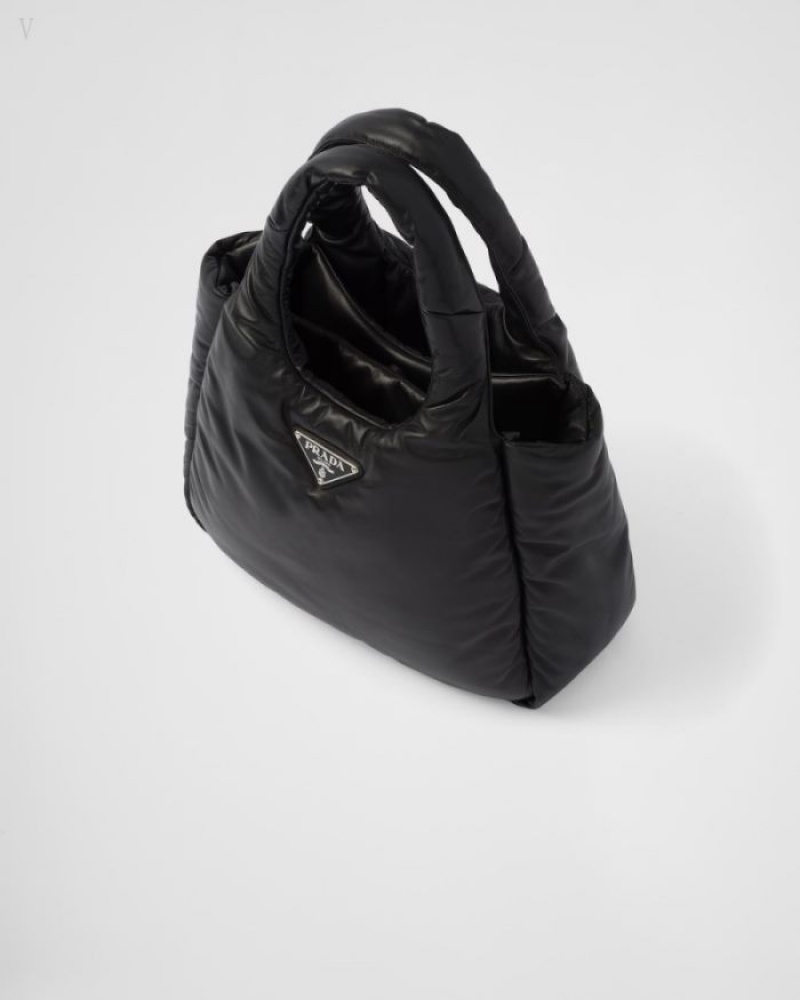 Prada Medium Acolchado Soft Nappa Cuero Bag Negros | RBDQ8650