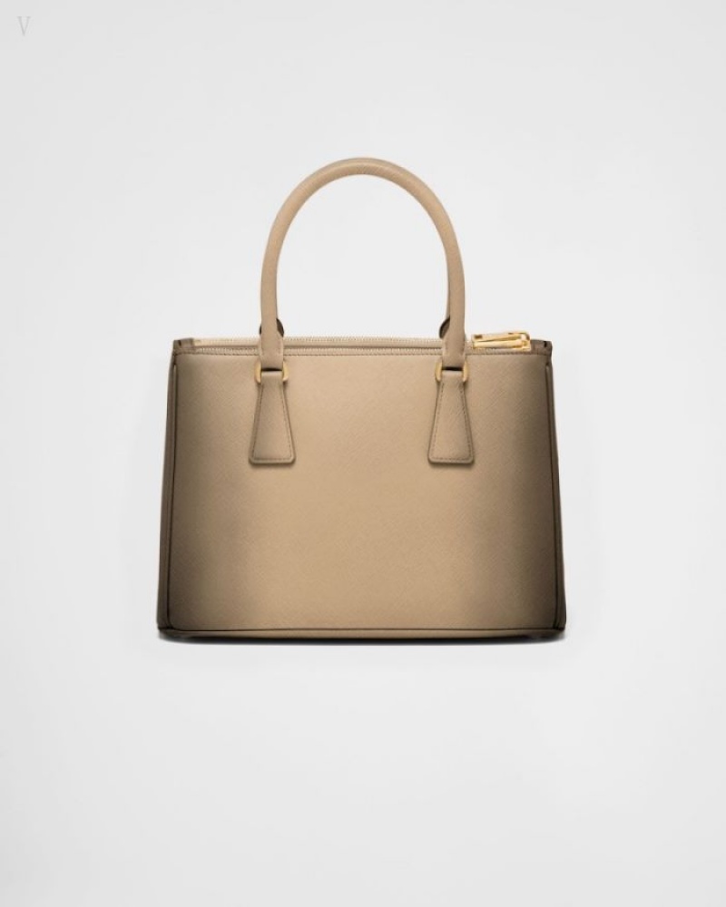 Prada Medium Galleria Ombré Saffiano Cuero Bag Gradient Cameo | OQPL3455