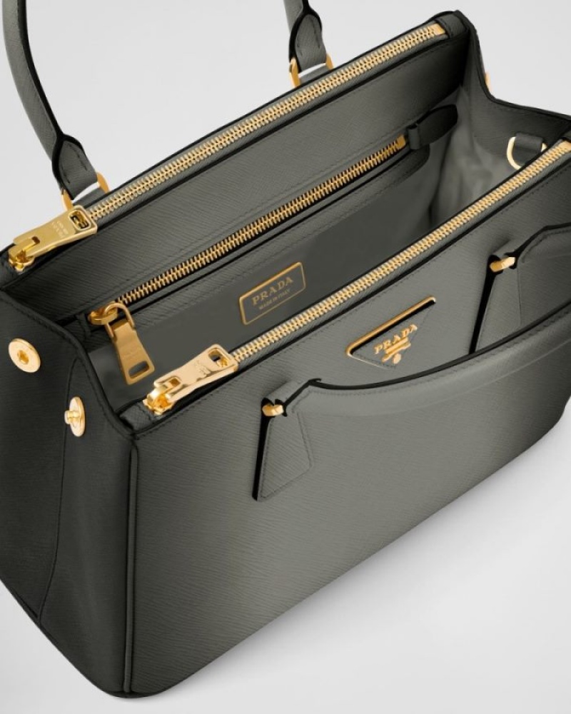 Prada Medium Galleria Ombré Saffiano Cuero Bag Grises | WRMT1263