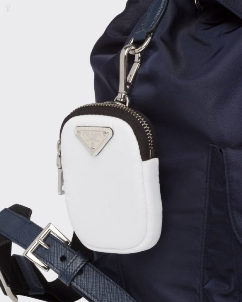 Prada Nylon Mini-pouch Blancos | JBPI5905