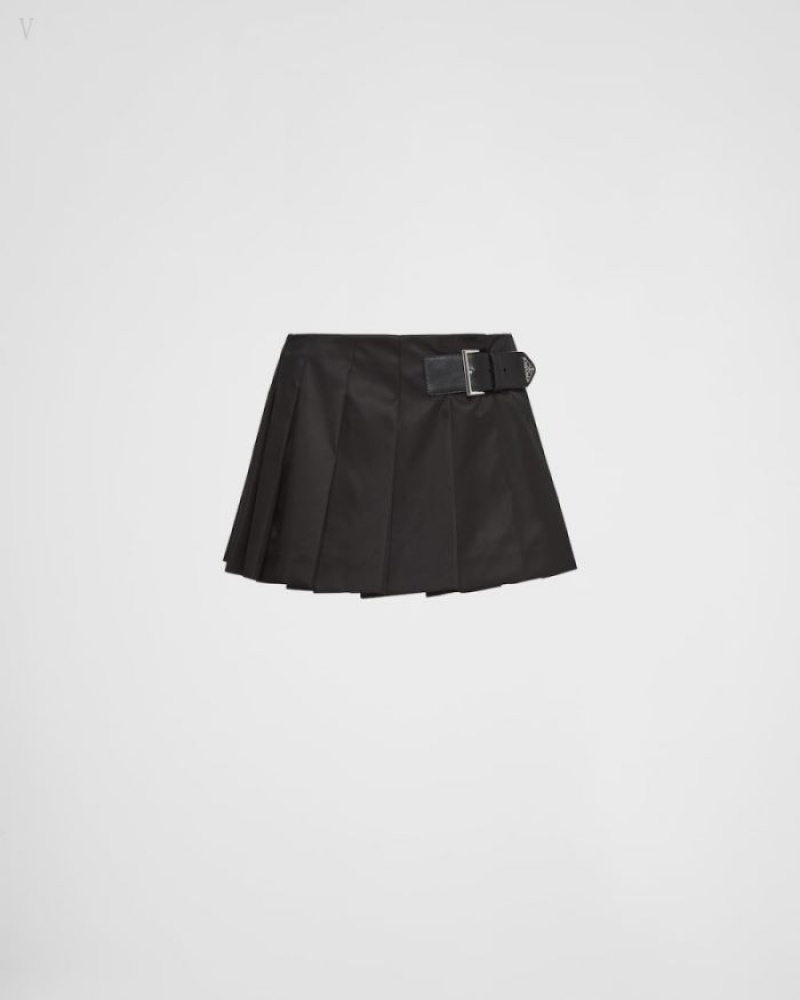 Prada Plisado Re-nylon Miniskirt Negros | WUAN1750