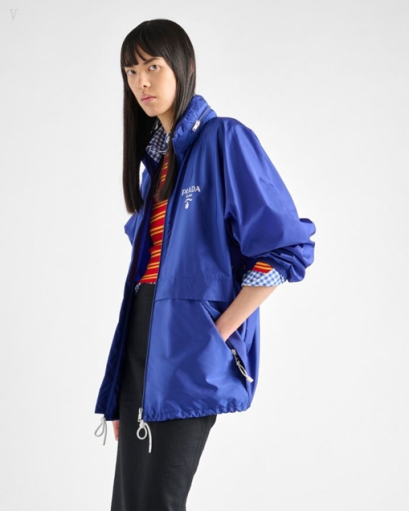 Prada Re-nylon Blouson Jacket Azules Claro | ZCDE5145
