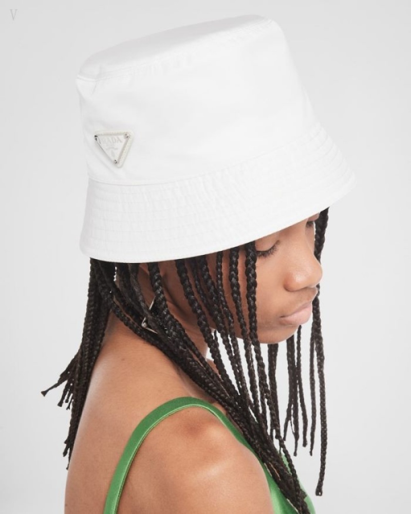 Prada Re-nylon Bucket Hat Blancos | OCML1015