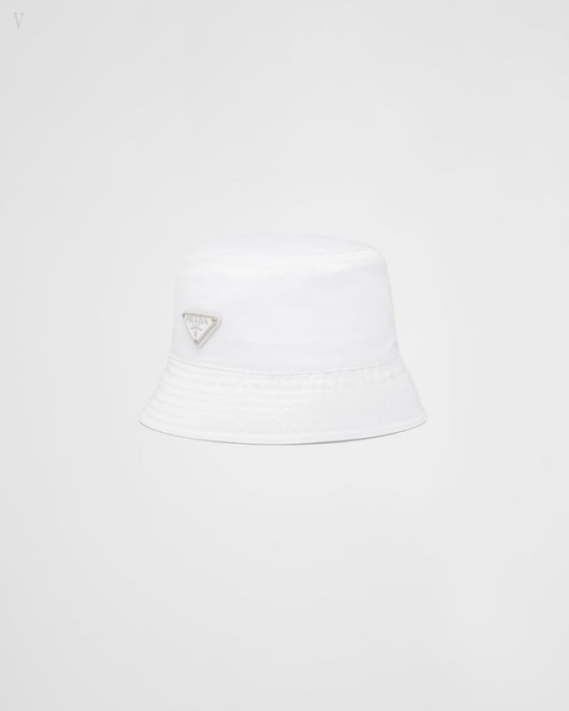 Prada Re-nylon Bucket Hat Blancos | OCML1015