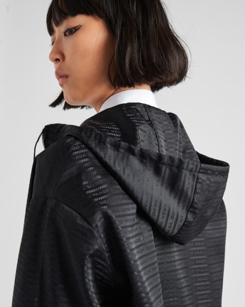 Prada Re-nylon Encapuchado Blouson Jacket Negros | BSTE5515