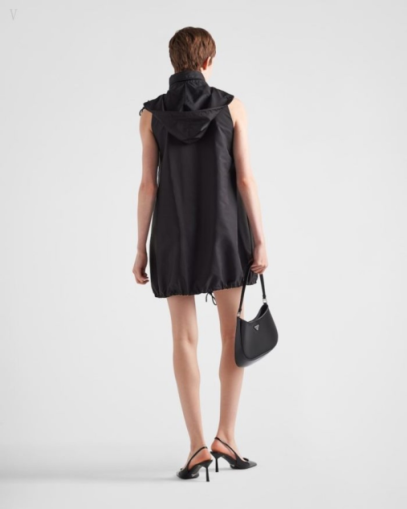 Prada Re-nylon Mini-dress Negros | SDSR1951