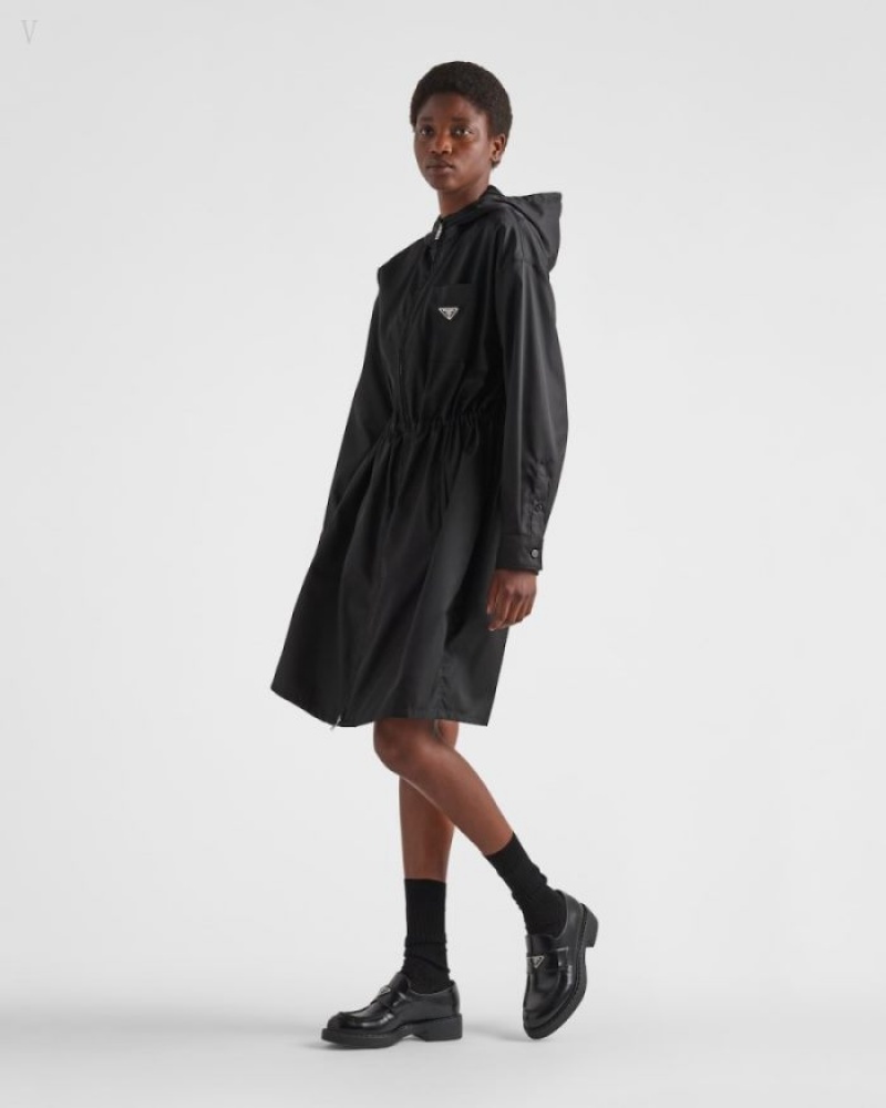 Prada Re-nylon Raincoat Negros | TRGM3063