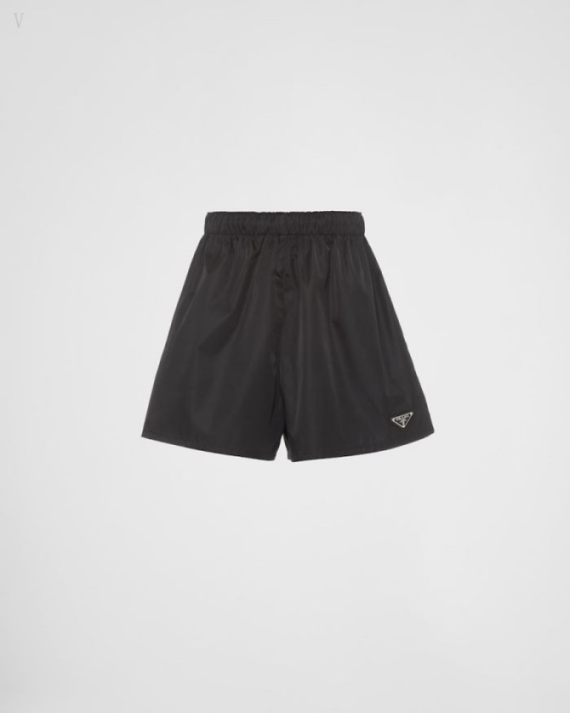Prada Re-nylon Shorts Negros | CUVC1574