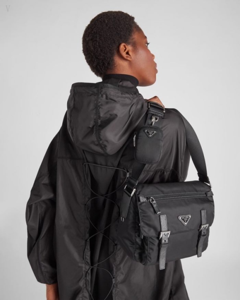 Prada Re-nylon Shoulder Bag Negros | BWDO7351
