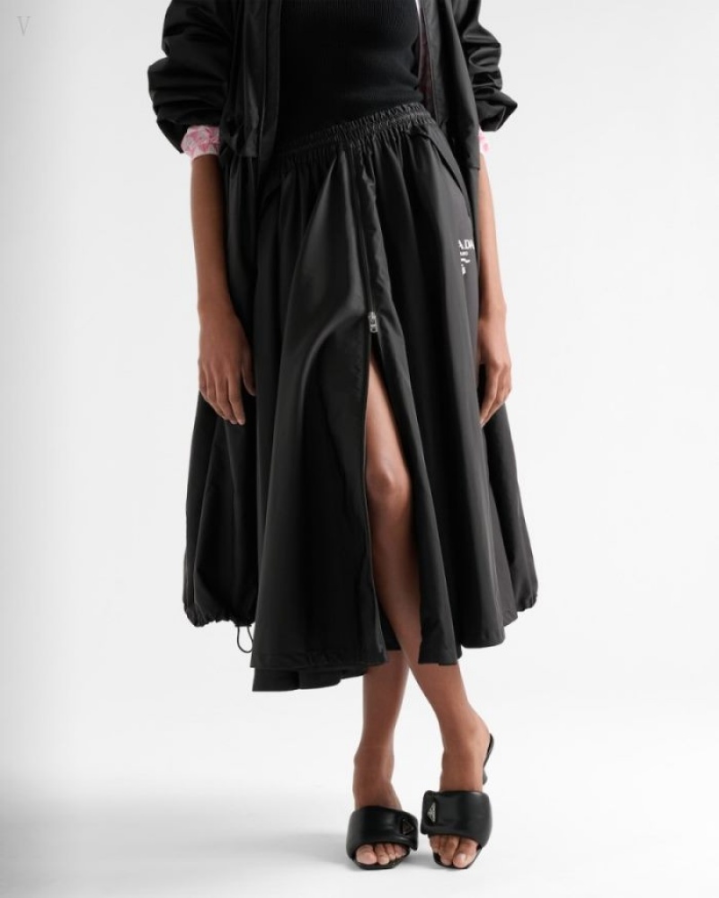 Prada Re-nylon Skirt Negros | AUVZ3971