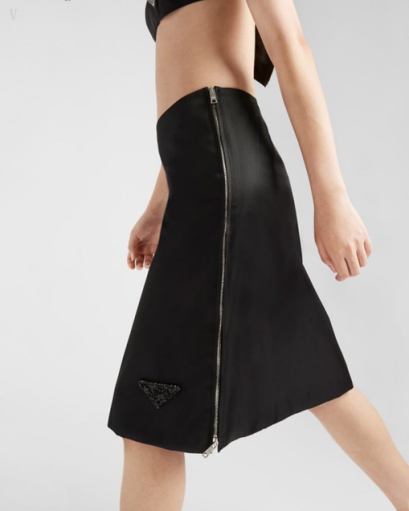 Prada Re-nylon Skirt Negros | MPOM0483