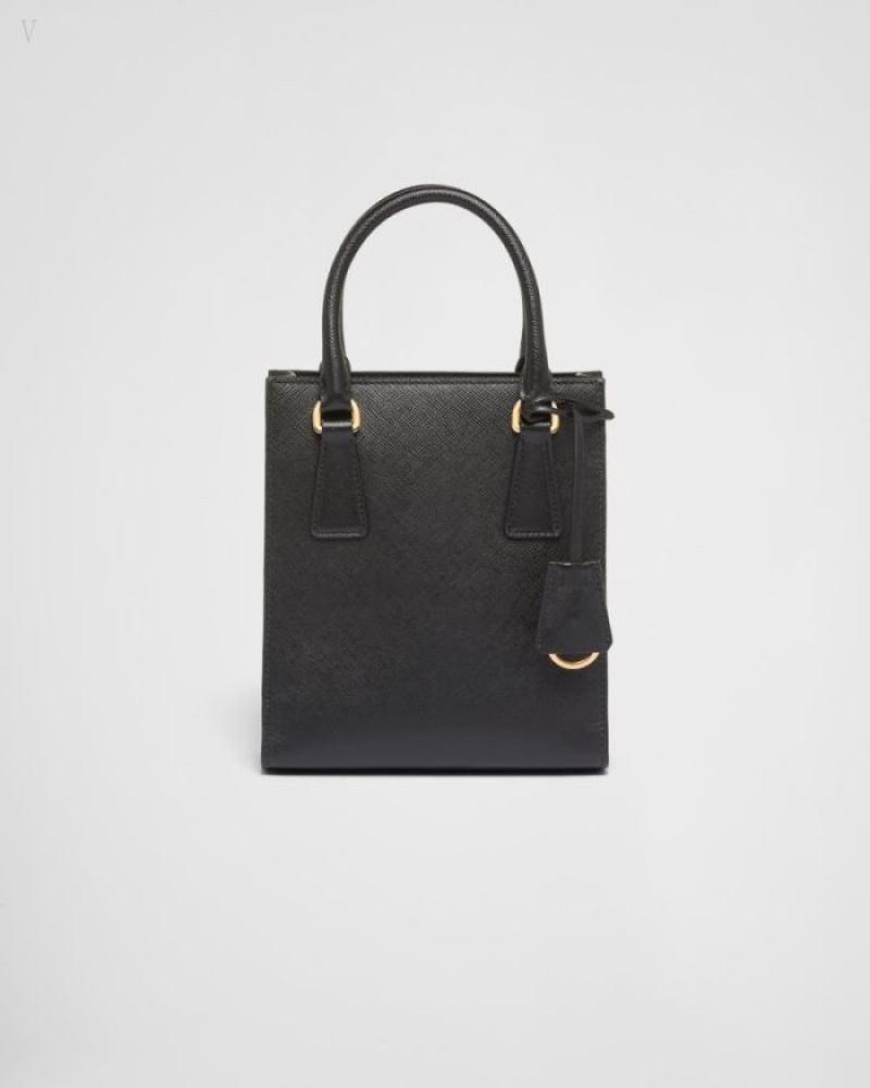 Prada Saffiano Cuero Handbag Negros | EWGT0587