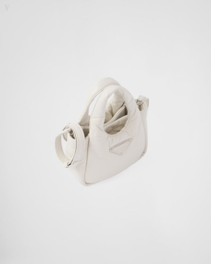 Prada Small Acolchado Soft Nappa-leather Bag Blancos | QEDF9890